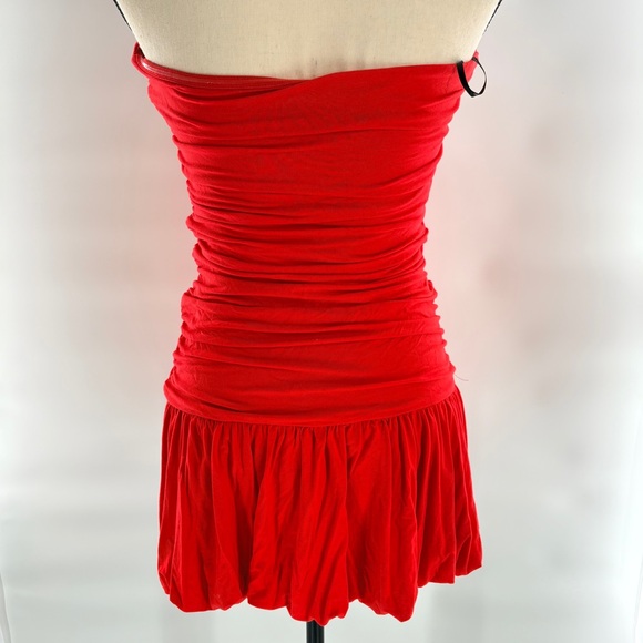 Lulus Red Strapless Homecoming Dress S Brilliant Red Prom fitted corset - Picture 4 of 5